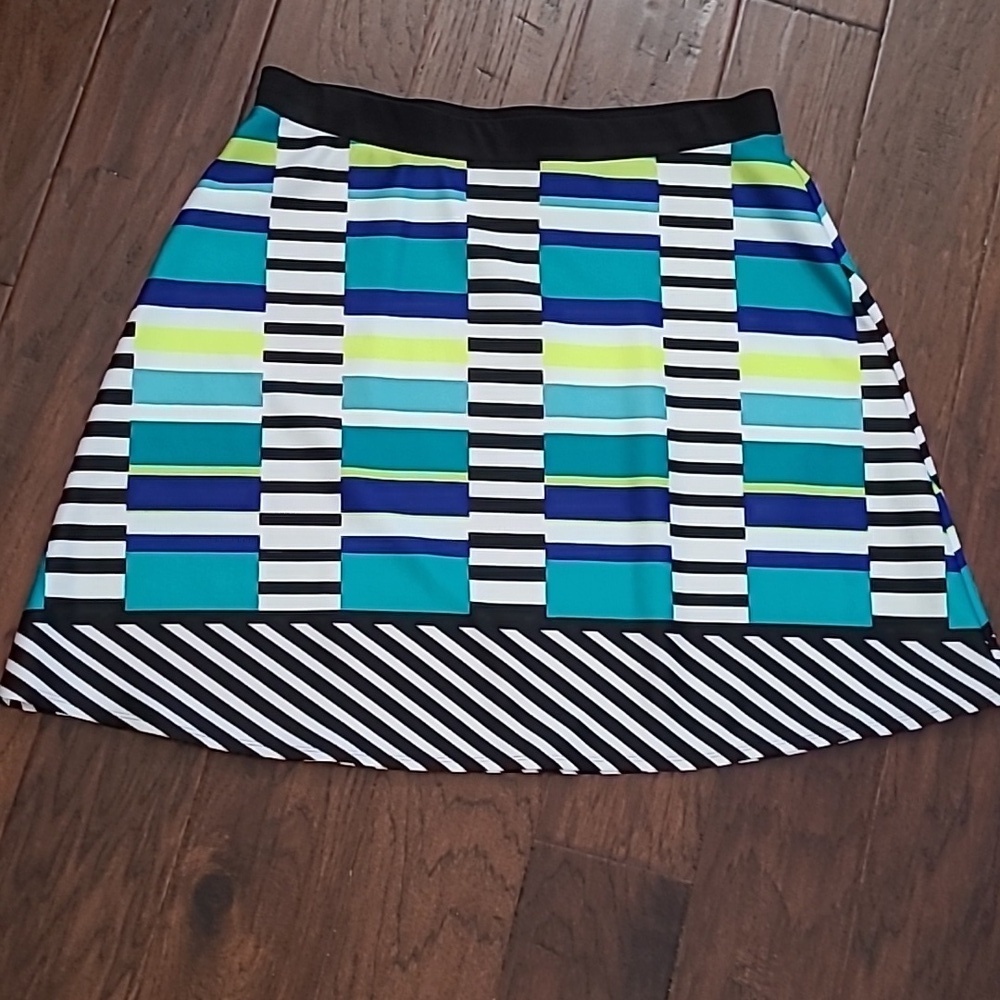 New Directions Bold Vibrant Striped A-Line Pullon Skirt size XL PETITE